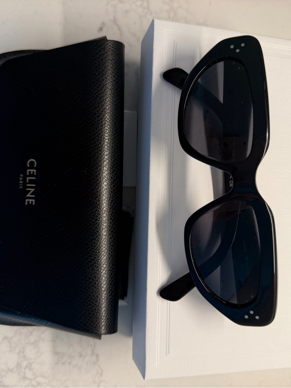 Celine Black Cat-Eye Sunglasses with Dark Lenses